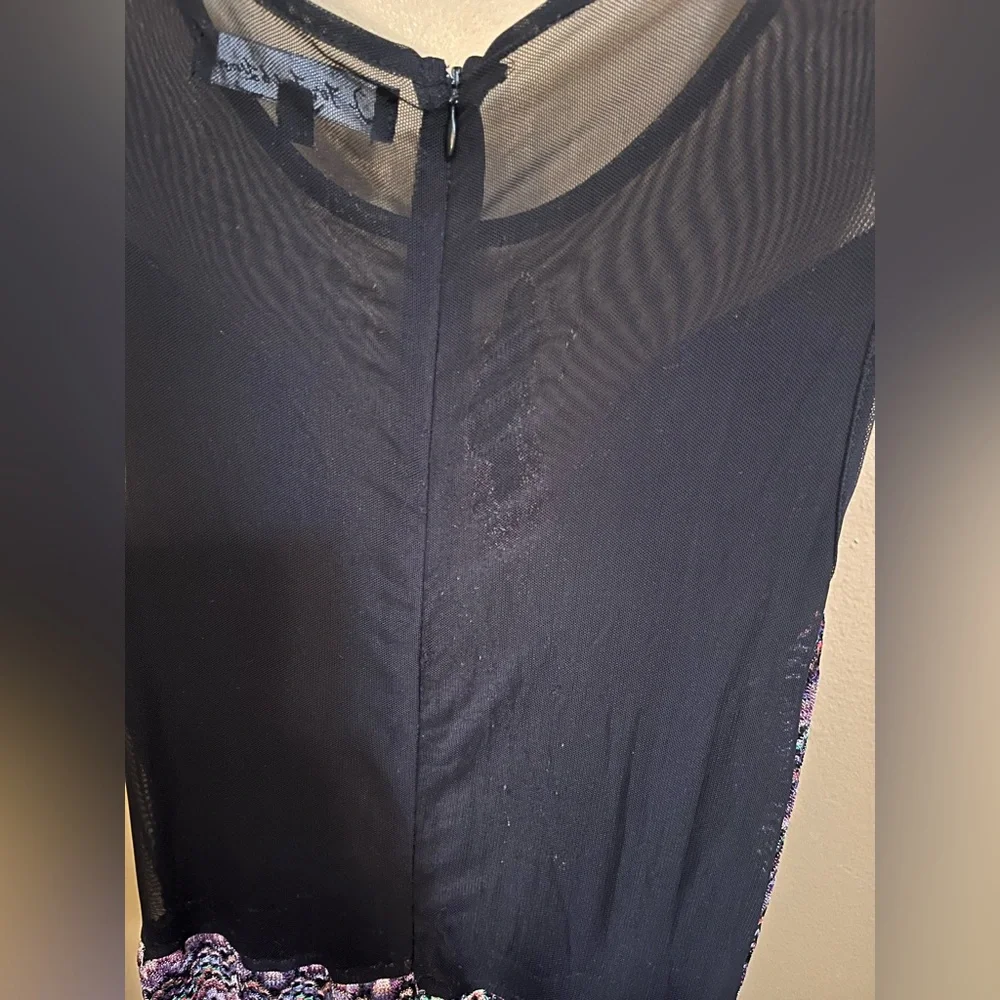 For Love & Lemons Lulu Mesh Zig Zag Mini Dress Size Medium - Picture 8 of 11